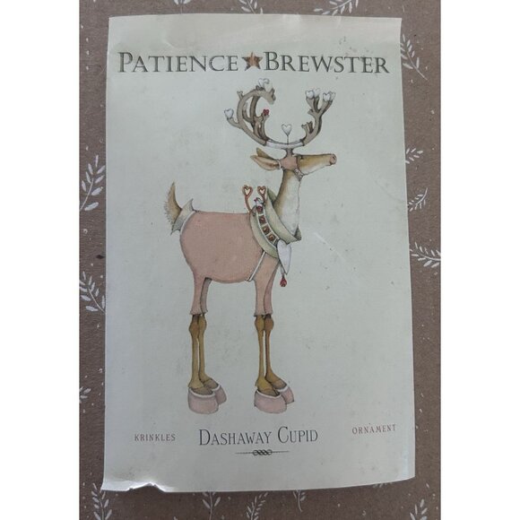 Patience Brewster Krinkles Ornament DASHAWAY CUPID Reindeer 08-30235 w/ box - Picture 3 of 8